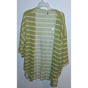 Lovely J Multicolor Stripe Short Sleeve Wrap Sz 1XL